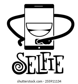 Selfie Design Element EPS 10 vector  royalty free stock illustration for greeting card, ad, promotion, poster, flier, blog, article