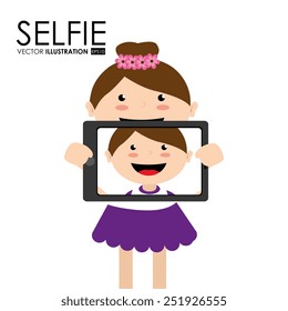 Selfie design over white background, vector illustration.