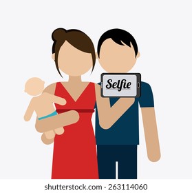 Selfie design over white background, vector illustration.
