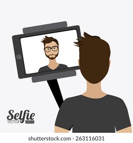 Selfie design over white background, vector illustration.