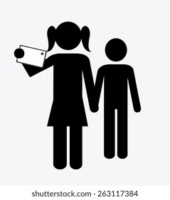 Selfie design over white background, vector illustration.