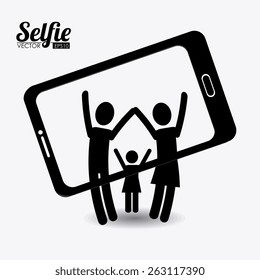Selfie design over white background, vector illustration.