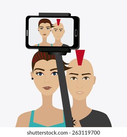Selfie design over white background, vector illustration.
