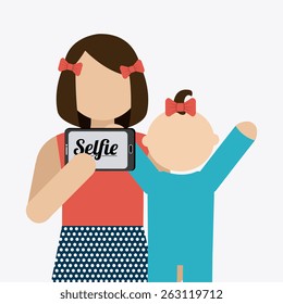 Selfie design over white background, vector illustration.