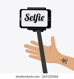 Selfie design over white background, vector illustration.