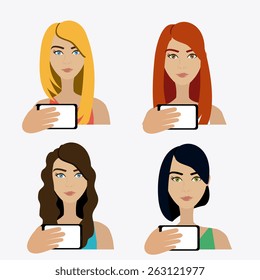 Selfie design over white background, vector illustration.