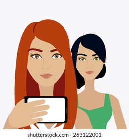 Selfie design over white background, vector illustration.