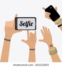 Selfie design over white background, vector illustration.