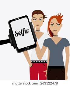 Selfie design over white background, vector illustration.