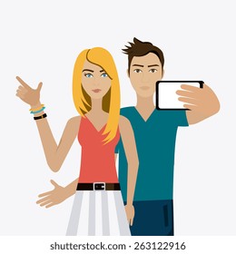 Selfie design over white background, vector illustration.