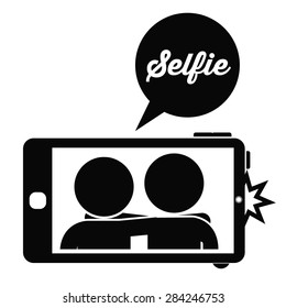 Selfie design over white background, vector illustration