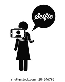 Selfie design over white background, vector illustration