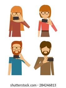 Selfie design over white background, vector illustration