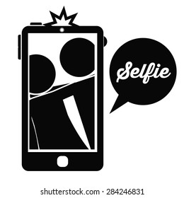 Selfie design over white background, vector illustration