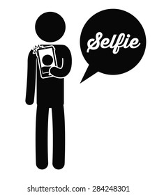 Selfie design over white background, vector illustration