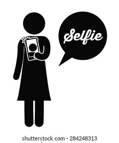 Selfie design over white background, vector illustration