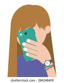Selfie design over white background, vector illustration