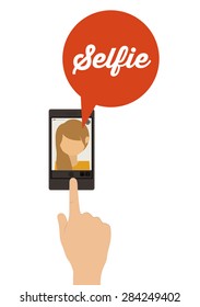 Selfie design over white background, vector illustration