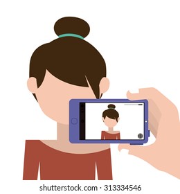 Selfie digital design, vector illustration eps 10