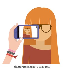Selfie digital design, vector illustration eps 10