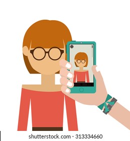 Selfie digital design, vector illustration eps 10