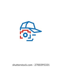 Concepto de diseño de logotipo de cara selfie.