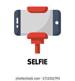 Diseño de icono plano selfie, pasos.10