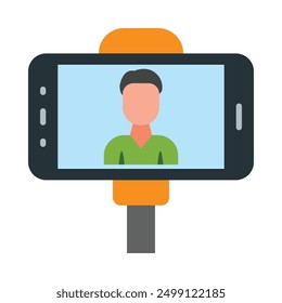 Selfie Flat Icon Design For Personal nad Commercial Use