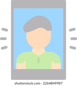 Selfie Flat Light Vector Icon Design