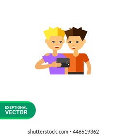 Selfie Gays Vector Icon