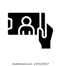 selfie glyph icon illustration vector graphic. Simple element illustration vector graphic, suitable for app, websites, and presentations isolated on white background