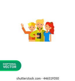 Selfie Group Vector Icon