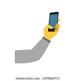 Selfie hand emoji vector mobile phone smart illustration