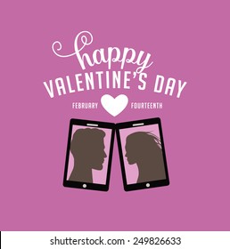 Selfie Happy Valentines Day Design EPS 10 vector royalty free stock illustration for greeting card, blog, poster, flyer, email, advertising, marketing, invitation