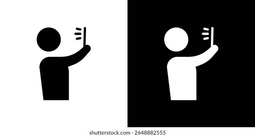 Icono de selfie de un Vector de estilo plano