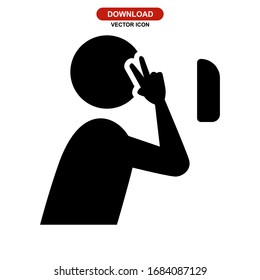 selfie icon or logo isolated sign symbol vector illustration - high quality black style vector icons
