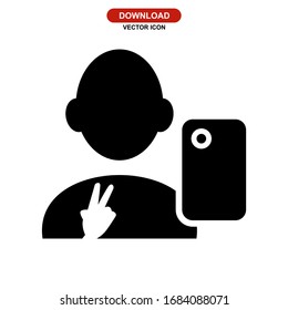 selfie icon or logo isolated sign symbol vector illustration - high quality black style vector icon
