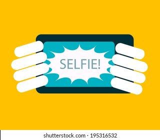 Selfie icon, vector illustration