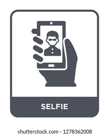 selfie icon vector on white background, selfie trendy filled icons from Blogger and influencer collection, selfie vector illustration