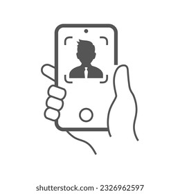 Selfie icon vector. Selfie icon vector symbol illustration. Modern simple vector icon for your design. Hand hold the phone and take the photo. EPS 10