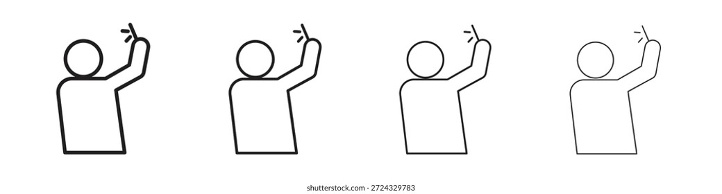 Iconos del selfie para el concepto móvil y el color del Diseño web editables