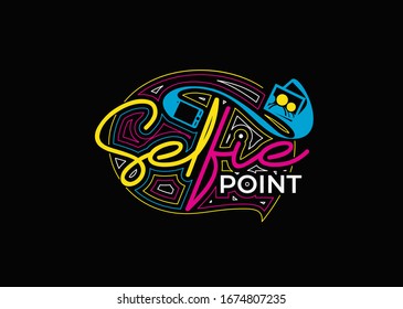 Selfie Icons and Vector Logo Design Element. 3d Color line art ( RGB ) vector illustration.