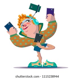 Selfie illustration, vector, the best method