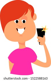 Selfie, illustration, vector on white background.