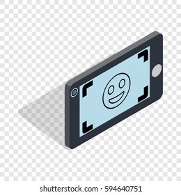 Selfie isometric icon 3d on a transparent background vector illustration