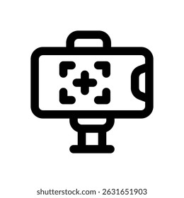 ícone de linha selfie. Ícone de vetor limpo e minimalista para sites, aplicativos móveis, apresentações e logotipos. Totalmente dimensionável e personalizável para qualquer projeto.