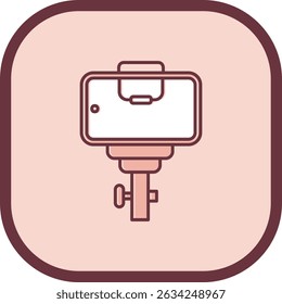 Design de ícone de vetor de linha selfie