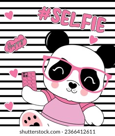 SELFIE LOVE CUTE PANDA SO CUTE