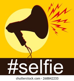 Selfie magaphone graphic design vector art
