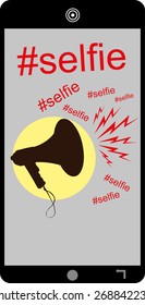 Selfie magaphone graphic design vector art